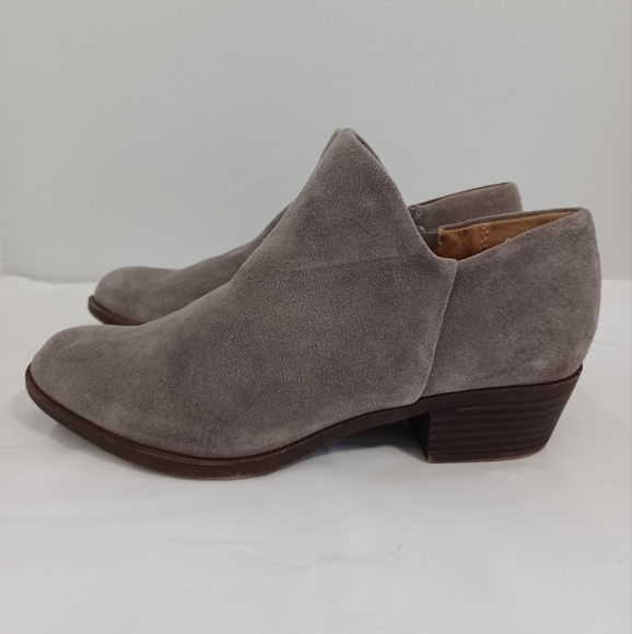 LUCKY BRAND suede ankle boots boots zip-up gray size 7m-(37.1/2) soft leather - Picture 5 of 11